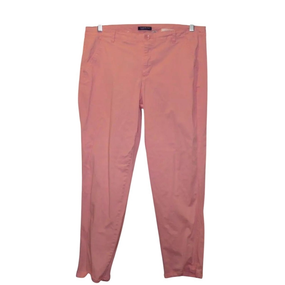 Bandolino Michele Pants Women 16 Coral Pink Cotton Stretch Straight Leg Casual